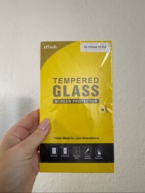 Yellow Tempered Glass Screen Protector for iPhone 15 Pro